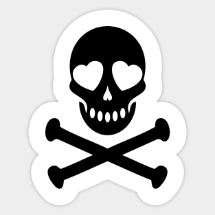 Of Vizions Heart Eyes Skull and Crossbones ORIGINAL Sticker